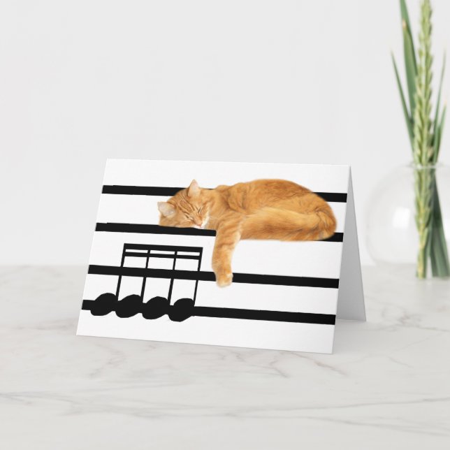 Musical tabby kattunge kort (Framsida)