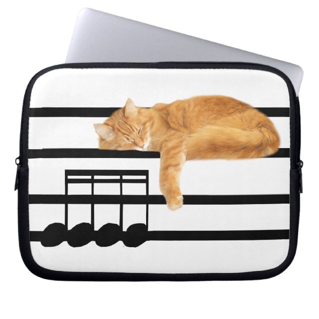 Musical tabby kattunge laptop sleeve (Framsidan)