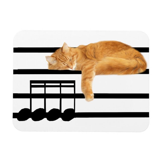 Musical tabby kattunge magnet (Horisontell)
