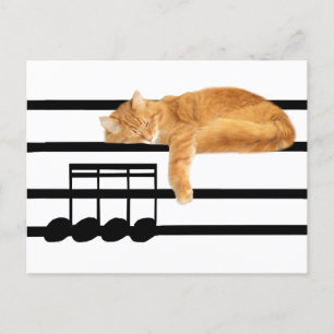 Musical tabby kattunge vykort