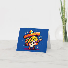 Musical Taco - Lustigt Pixel Art Mariachi Design Kort