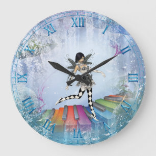 Musical Tangentbord Älva Vignette Wall Clock Stor Klocka