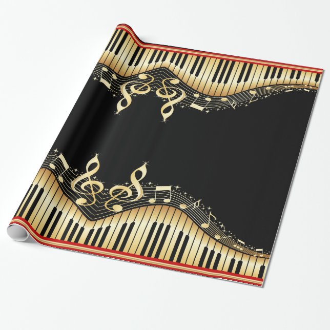 Musical Tangentbord Presentpapper (Utrullad)