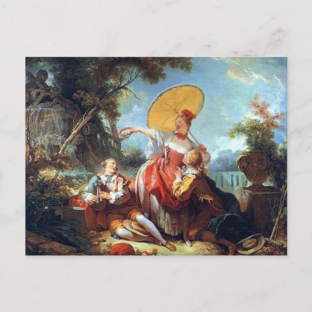 Musical Tävling av Jean Honore Fragonard Postc Vykort (Framsida)