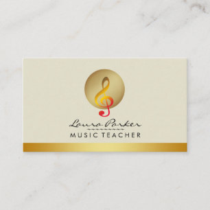 Musical Teacher Cream Musical Note Musician Visitkort