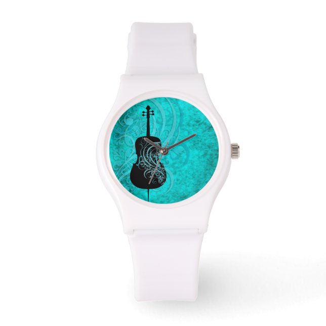 Musical Teal Cello Armbandsur (Framsida)