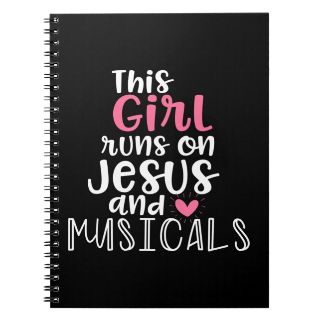 Musical Theater Gifts Tonåring Girl springa på Jes Anteckningsbok (Framsidan)