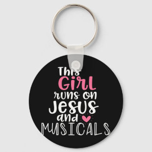 Musical Theater Gifts Tonåring Girl springa på Jes Nyckelring
