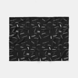 Musical Theater Inspirational Quotes Black & White Fleecefilt