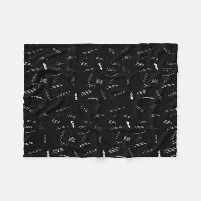 Musical Theater Inspirational Quotes Black & White Fleecefilt (Framsidan (Horisontell))