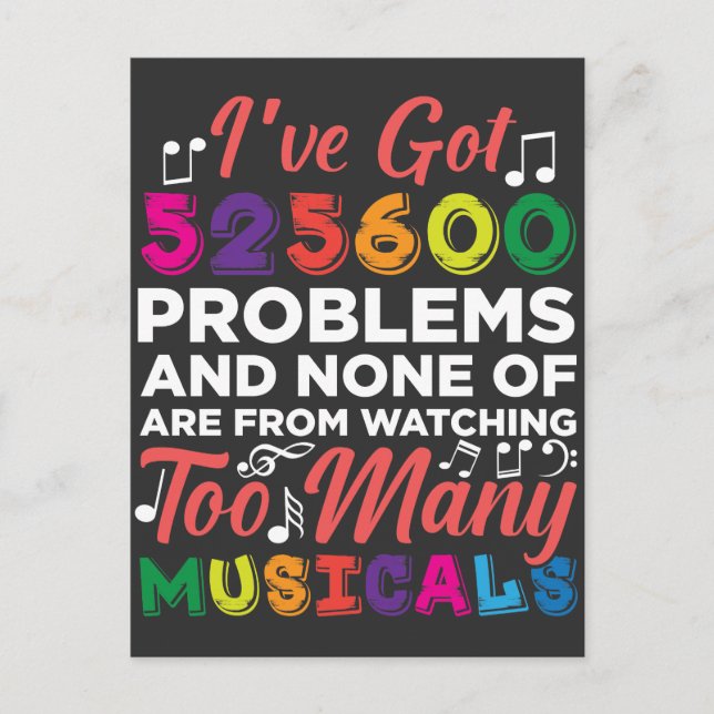 Musical Theater Problems Broadway Singer skådespel Vykort (Framsida)