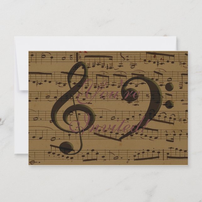 Musical Treble Clef Lakan Music Classic Inbjudningar (Framsida)