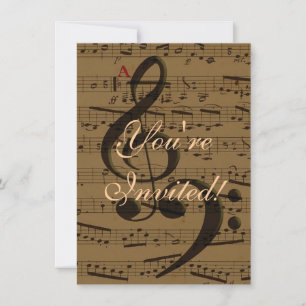 Musical Treble Clef Lakan Music Classic Inbjudningar