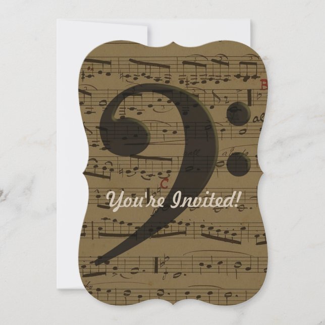 Musical Treble Clef Lakan Music Classic Inbjudningar (Framsida)