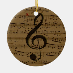 Musical Treble Clef Lakan Music Classic Julgransprydnad Keramik