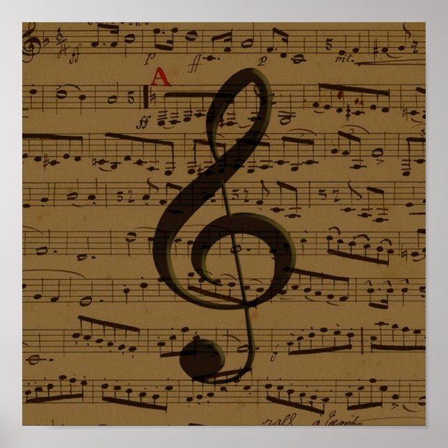 Musical Treble Clef Lakan Music Classic Poster (Framsidan)