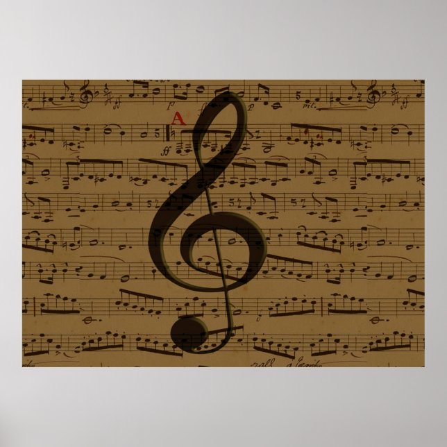 Musical Treble Clef Lakan Music Classic Poster (Framsidan)