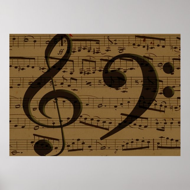 Musical Treble Clef Lakan Music Classic Poster (Framsidan)