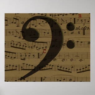 Musical Treble Clef Lakan Music Classic Poster