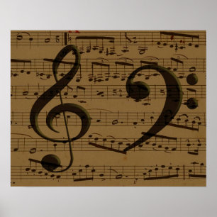 Musical Treble Clef Lakan Music Classic Poster