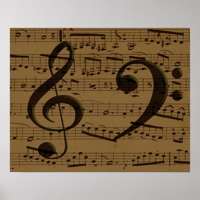 Musical Treble Clef Lakan Music Classic Poster (Framsidan)
