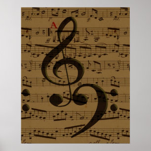 Musical Treble Clef Lakan Music Classic Poster