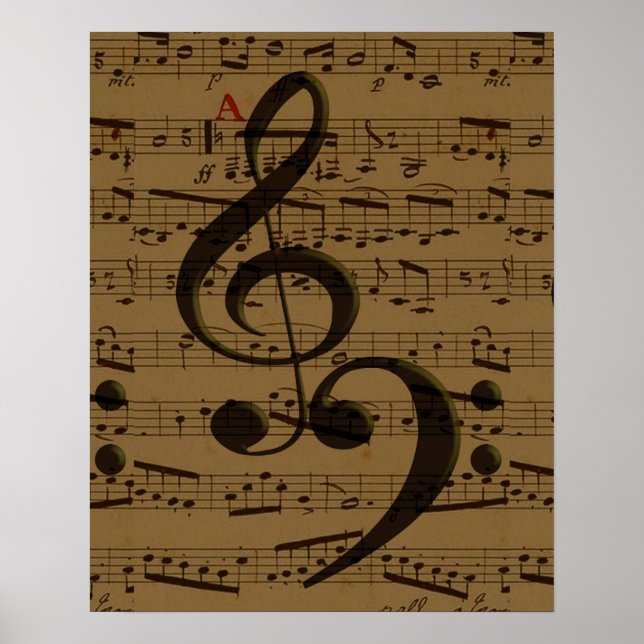 Musical Treble Clef Lakan Music Classic Poster (Framsidan)