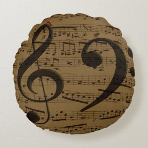 Musical Treble Clef Lakan Music Classic Rund Kudde