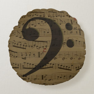 Musical Treble Clef Lakan Music Classic Rund Kudde