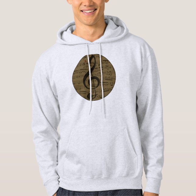 Musical Treble Clef Lakan Music Classic Sweatshirt Med Luva (Framsida)