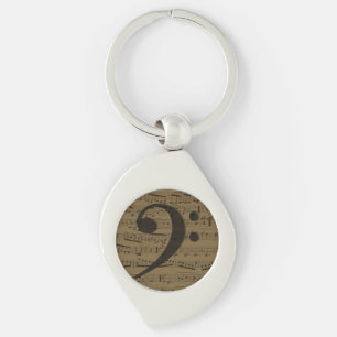 Musical Treble Clef Lakan Music Classic Swirl Silverfärgad Nyckelring