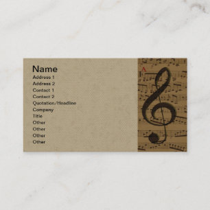 Musical Treble Clef Lakan Music Classic Visitkort