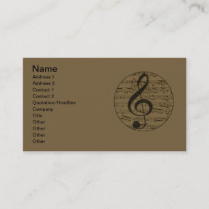 Musical Treble Clef Lakan Music Classic Visitkort