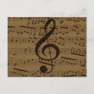 Musical Treble Clef Lakan Music Classic Vykort