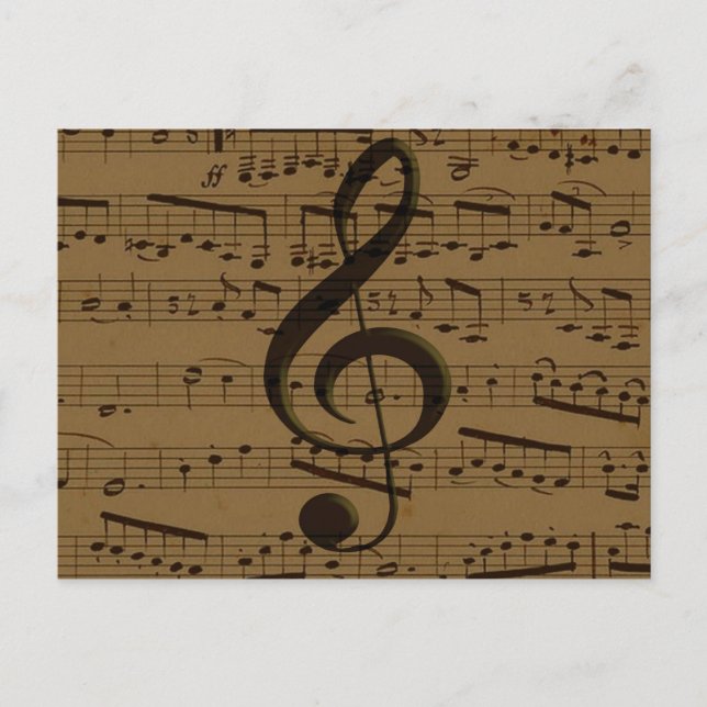 Musical Treble Clef Lakan Music Classic Vykort (Framsida)