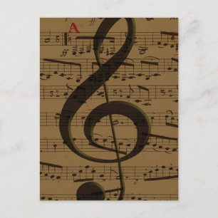 Musical Treble Clef Lakan Music Classic Vykort