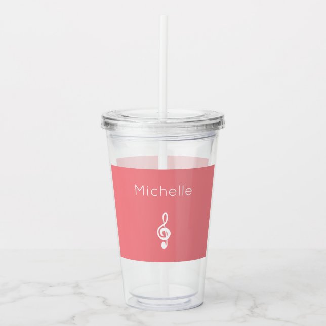Musical Treble Cute Rosa Take Away Mugg (Framsida)
