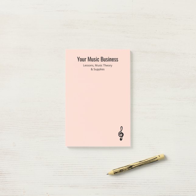 Musical Treble Rosa Professionell Musician Post-it Block (På skrivbordet)