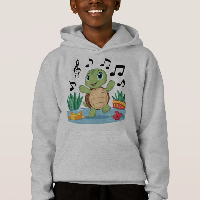 Musical Turtle by the Pond T Shirt (Framsida)