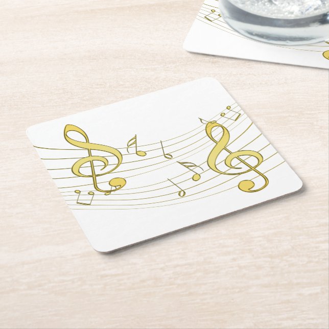 Musical Underlägg Papper Kvadrat (Vinklad)