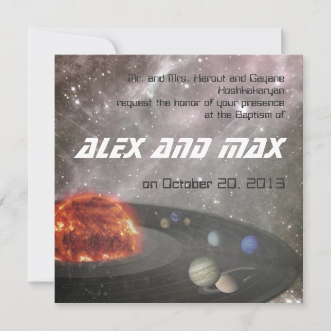 Musical Universe - Baptism-inbjudan Inbjudningar (Framsida)