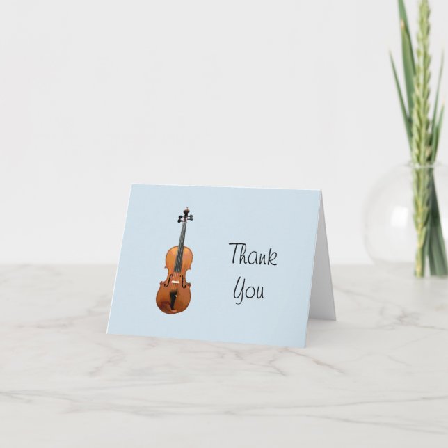 Musical Violin Cute Blue Tack Kort (Framsida)