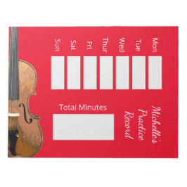 Musical Violin Lessons Red Practice Record Anteckningsblock