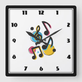 Musical Wall Clock Fyrkantig Klocka