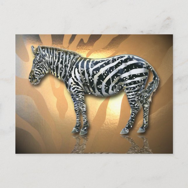 Musical Zebra Postcard Vykort (Framsida)