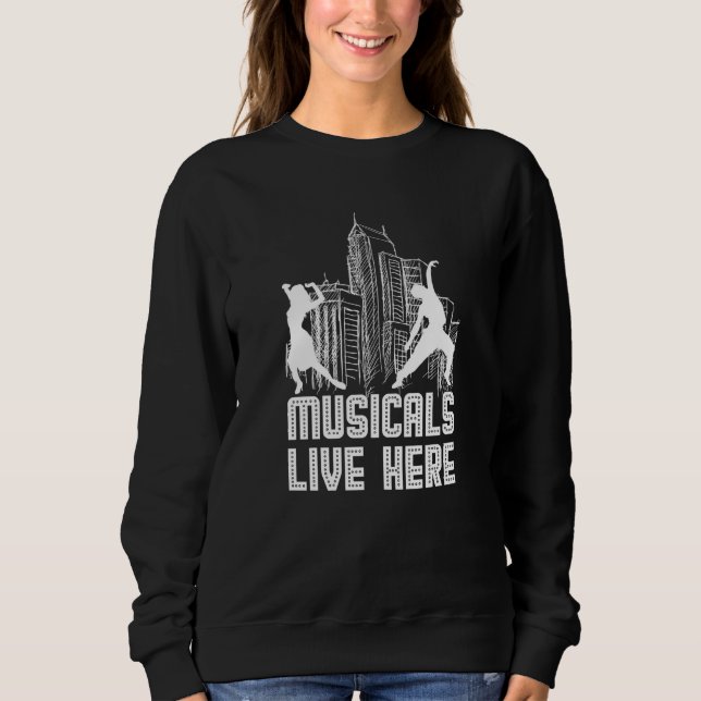 Musicals Lives Here  White T Shirt (Framsida)