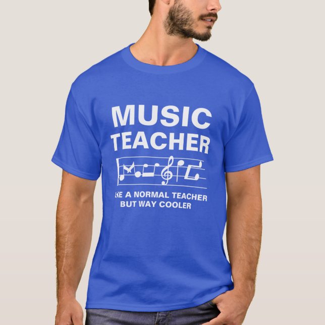 Musiceacher Like A Normaleacher But Way Cooler Awe T Shirt (Framsida)