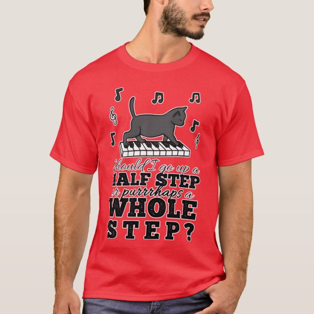 Musicheory Cat Pun retro T Shirt (Framsida)