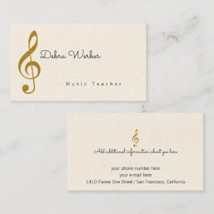 Musician-affärskort med treble Music Note Visitkort