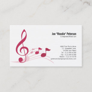 Musician Affärskort Treble Clef Musik noter Visitkort